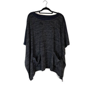 LOGO Lori Goldstein Womens Slouchy‎ Poncho Oversized Pockets Lagenlook Sz 1x-3x